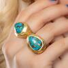 Arvino_Gold Plated Stones Turquoise Tide Ring _Online_at_Aza_Fashions