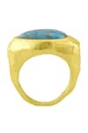 Buy_Arvino_Gold Plated Stones Turquoise Tide Ring _Online_at_Aza_Fashions