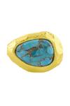 Shop_Arvino_Gold Plated Stones Turquoise Tide Ring _Online_at_Aza_Fashions