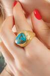 Buy_Arvino_Gold Plated Stones Turquoise Tide Ring _at_Aza_Fashions