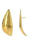 Shop_Arvino_Gold Plated Palm Earrings _at_Aza_Fashions