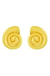Arvino_Gold Plated Coral Shell Studs Earrings _at_Aza_Fashions