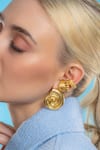 Arvino_Gold Plated Coral Shell Studs Earrings _Online