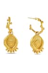 Shop Arvino Gold Plated Morsel Shell Danglers at Aza Fashions Shop_Arvino_Gold Plated Morsel Shell Danglers _at_Aza_Fashions