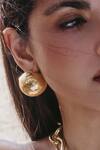 Buy_Arvino_Gold Plated Nomad Globe Studs _Online_at_Aza_Fashions