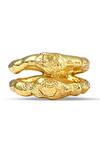 Arvino_Gold Plated Twist Of Fate Ring _Online_at_Aza_Fashions