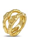 Shop_Arvino_Gold Plated Twist Of Fate Ring _at_Aza_Fashions
