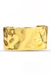 Arvino_Gold Plated Molten Solar Cuff Bracelet _Online_at_Aza_Fashions