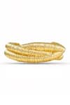 Shop_Arvino_Gold Plated Braided Horizon Cuff Bracelet _at_Aza_Fashions