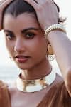 Buy_Arvino_Gold Plated Dune Collar Necklace _Online_at_Aza_Fashions