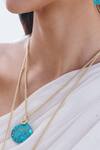 Buy_Arvino_Turquoise Medallion Pendant Necklace _Online_at_Aza_Fashions