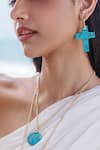 Buy_Arvino_Turquoise Medallion Pendant Necklace _at_Aza_Fashions