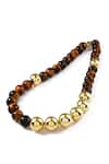 Arvino_Gold Plated Tiger's Eye Balance Necklace _Online_at_Aza_Fashions