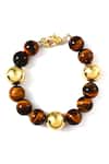 Shop_Arvino_Gold Plated Tiger's Eye Balance Bracelet _at_Aza_Fashions