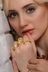 Buy_Arvino_Gold Plated Kodi Ripple Band Ring _Online_at_Aza_Fashions