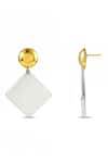Arvino_Gold Plated Mirage Reflective Earrings _Online_at_Aza_Fashions