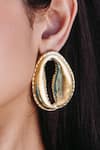 Buy_Arvino_Gold Plated Cabana Shell Statement Earrings _Online_at_Aza_Fashions