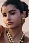 Buy_Arvino_Gold Plated Jetsetter Stud Earrings _at_Aza_Fashions