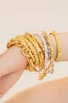 Buy_Arvino_Gold Plated Sun-kissed Open Bangle _Online_at_Aza_Fashions