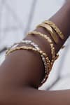 Shop_Arvino_Gold Plated Weathered Sand Bangle _at_Aza_Fashions