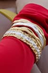 Shop_Arvino_Gold Plated Weathered Sand Bangle _Online_at_Aza_Fashions