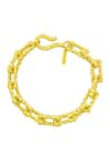 Shop_Arvino_Gold Plated Beads Riverbend Link Bracelet _at_Aza_Fashions