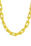 Arvino_Gold Plated Riverbend Link Necklace _Online_at_Aza_Fashions