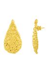 Arvino_Gold Plated Sacred Ripple Statement Earrings _Online_at_Aza_Fashions