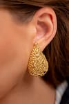 Buy_Arvino_Gold Plated Sacred Ripple Statement Earrings _Online_at_Aza_Fashions
