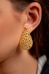Buy_Arvino_Gold Plated Sacred Ripple Statement Earrings _at_Aza_Fashions