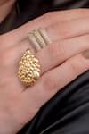 Buy_Arvino_Gold Plated Sacred Ripple Ring _at_Aza_Fashions