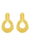 Shop_Arvino_Gold Plated Ethereal Sound Earrings _at_Aza_Fashions