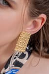 Buy_Arvino_Gold Plated Tranquil Stream Statement Earrings _at_Aza_Fashions