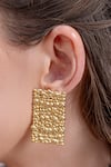 Arvino_Gold Plated Tranquil Stream Statement Earrings _at_Aza_Fashions