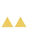 Shop_Arvino_Gold Plated Eternal Delta Earrings _at_Aza_Fashions