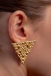 Shop_Arvino_Gold Plated Eternal Delta Earrings _Online_at_Aza_Fashions