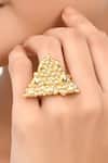 Buy_Arvino_Gold Plated Eternal Delta Ring _at_Aza_Fashions