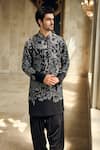 Buy_Seema Gujral_Black Crepe Embroidery Kurta Set _Online_at_Aza_Fashions