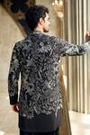 Shop_Seema Gujral_Black Crepe Embroidery Kurta Set _at_Aza_Fashions