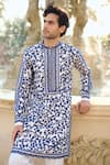 Buy_Seema Gujral_Ivory Silk Embroidery Kurta Set _at_Aza_Fashions