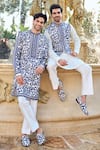 Shop_Seema Gujral_Ivory Silk Embroidery Kurta Set _Online_at_Aza_Fashions