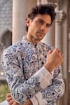 Buy_Seema Gujral_Ivory Silk Embroidery Designer Sherwani Set _Online_at_Aza_Fashions
