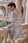 Shop_Seema Gujral_Ivory Silk Embroidery Designer Sherwani Set _at_Aza_Fashions