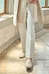 Shop_Seema Gujral_Beige Silk, Brocade Sequins, Mirrors Embellished Sherwani Set _Online_at_Aza_Fashions