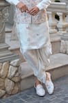 Buy_Seema Gujral_Multi Color Linen, Satin Embroidery Floral Bundi Kurta Set _Online_at_Aza_Fashions