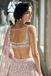 Shop_Seema Gujral_Mauve Net Sequins, Beads Square Neck Lehenga Set _at_Aza_Fashions