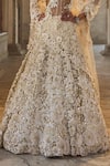 Buy_Seema Gujral_Ivory Net Embroidery, Beads, Sequins Sweetheart Three-dimensional Lehenga Set _Online_at_Aza_Fashions
