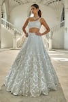 Buy_Seema Gujral_Blue Net Sequins Lehenga Set _at_Aza_Fashions