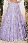 Shop_Seema Gujral_Lavender Net Sequins Sweetheart Neck Lehenga Set _Online_at_Aza_Fashions