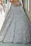 Buy_Seema Gujral_Silver Net Sequins Sweetheart Neck Embellished Lehenga Set _Online_at_Aza_Fashions